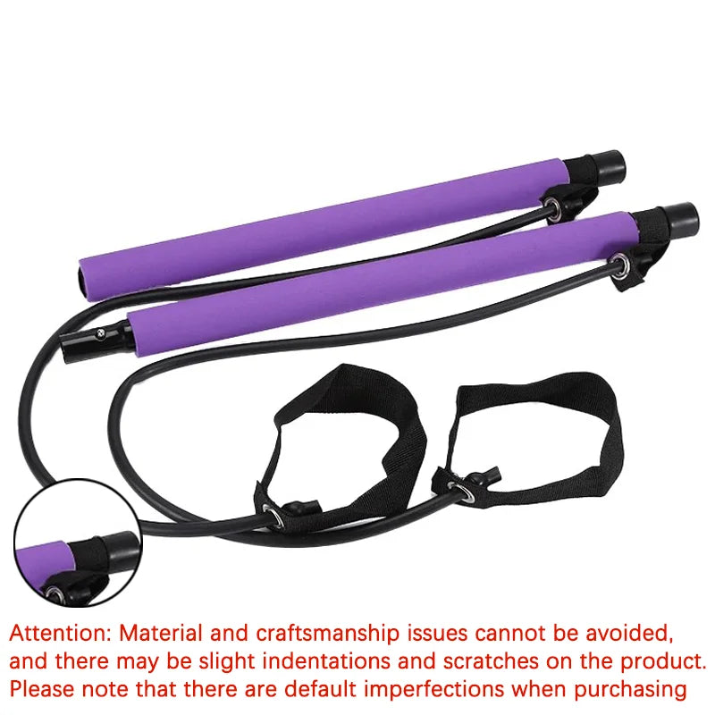 Multi-Functional Pilates Bar Kit with Resistance Bands