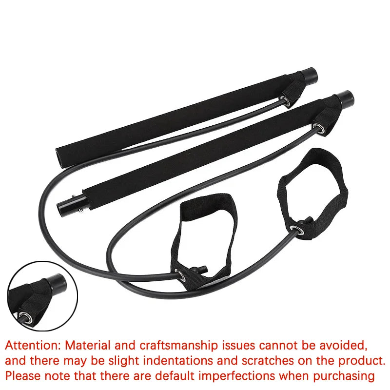 Multi-Functional Pilates Bar Kit with Resistance Bands