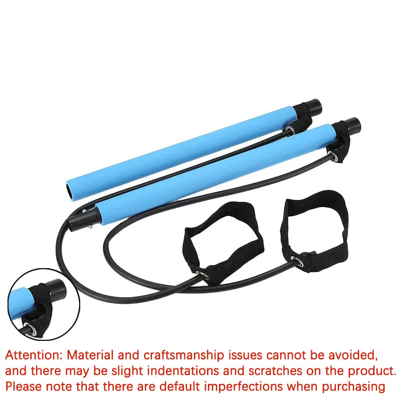 Multi-Functional Pilates Bar Kit with Resistance Bands