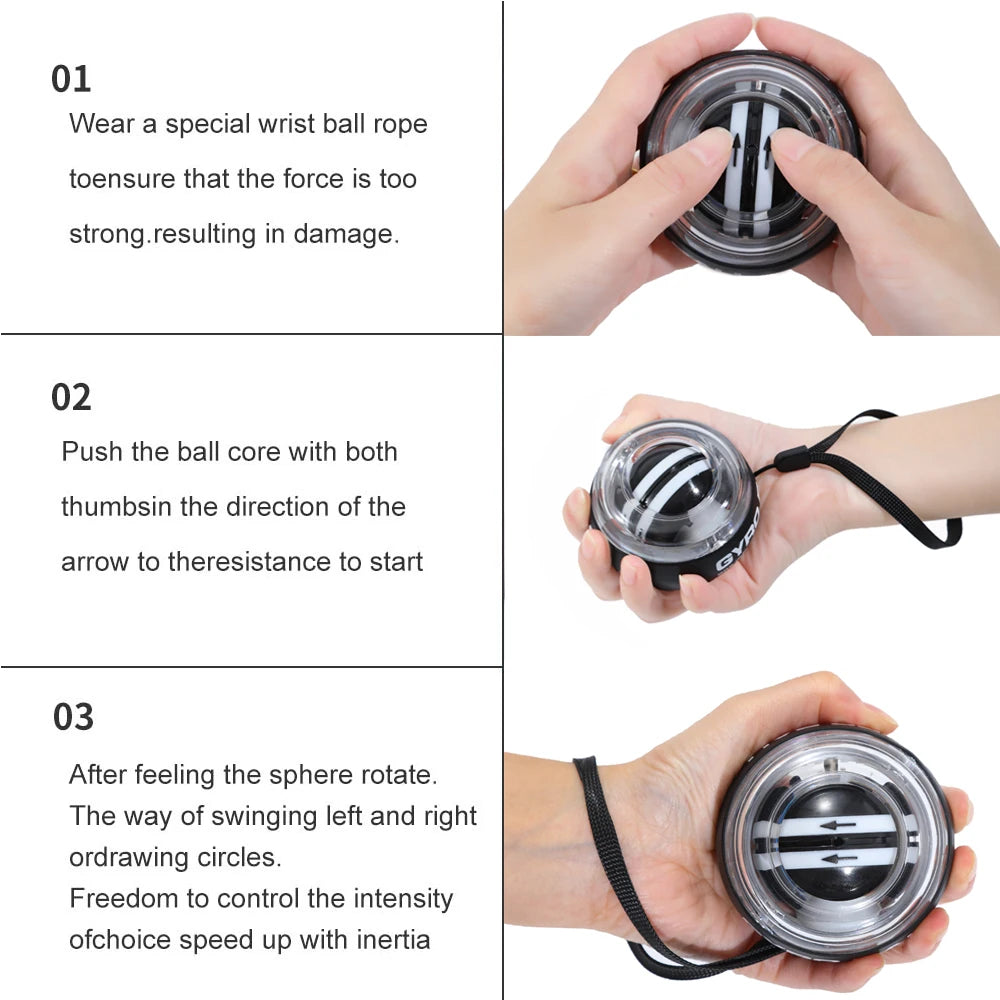 Self-Starting Wrist Gyro Ball Power Trainer